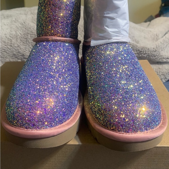 Rare Uggs Brand New Discontinued Sparkly Pink/Purple Boots Amazingly Beautiful - Picture 2 of 11